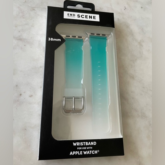 NWT- End Scene 38mm Apple iWatch blue Ombre silicone wristband - Picture 2 of 6